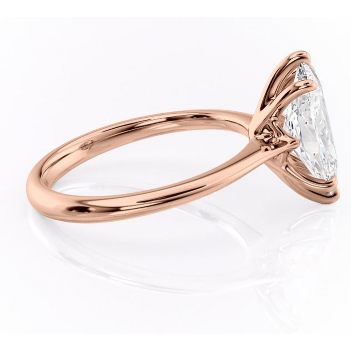Inel de logodnă Zirena din aur Rose 18kt cu moissanite tăietură marquise – Solitar rafinată pentru profil jos | Personalizează și configurează gratuit online [2]