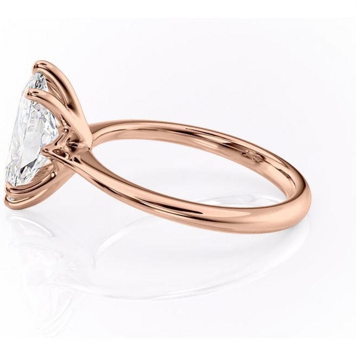 Inel de logodnă Zirena din aur Rose 18kt cu moissanite tăietură marquise – Solitar rafinată pentru profil jos | Personalizează și configurează gratuit online [6]