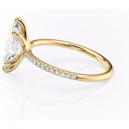 Inel de logodnă Adelaide din aur Galben 14kt cu moissanite tăietură marquise – Montură pavé rafinată pentru profil jos | Personalizează și configurează gratuit online [5]