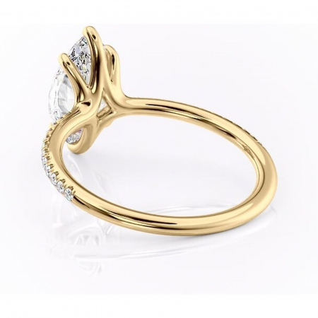 Inel de logodnă Adelaide din aur Galben 14kt cu moissanite tăietură marquise – Montură pavé rafinată pentru profil jos | Personalizează și configurează gratuit online [3]