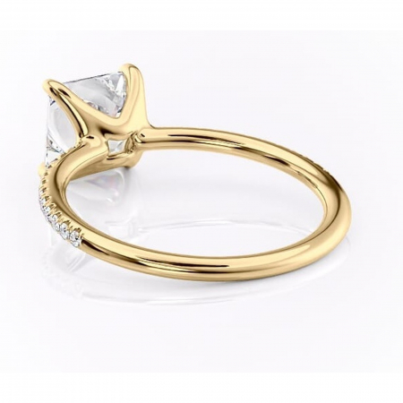 Inel de logodnă Adelaide din aur Galben 18kt cu moissanite tăietură princess – Montură pavé rafinată pentru profil jos | Personalizează și configurează gratuit online [3]