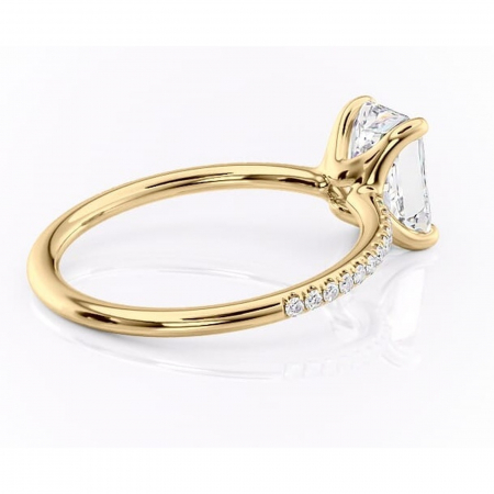 Inel de logodnă Adelaide din aur Galben 18kt cu moissanite tăietură radiantă – Montură pavé rafinată pentru profil jos | Personalizează și configurează gratuit online [2]