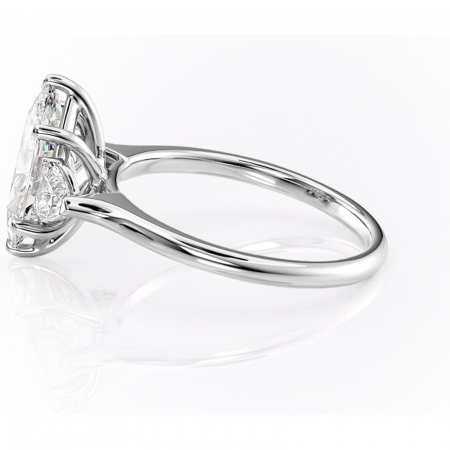 Inel de logodnă Aislyn din aur Alb 14kt cu moissanite tăietură marquise – Montură cu trei pietre rafinată pentru profil înalt | Personalizează și configurează gratuit online [5]