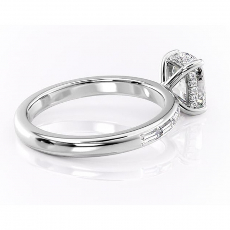 Inel de logodnă Alexandra din aur Alb 14kt cu moissanite tăietură asscher – Montură cu canal rafinată pentru profil înalt | Personalizează și configurează gratuit online [2]