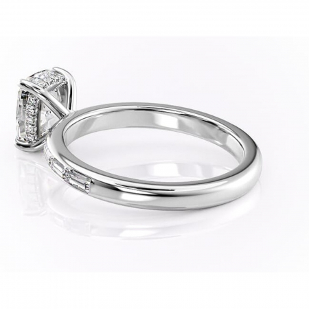 Inel de logodnă Alexandra din aur Alb 14kt cu moissanite tăietură asscher – Montură cu canal rafinată pentru profil înalt | Personalizează și configurează gratuit online [4]