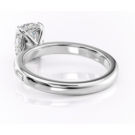 Inel de logodnă Alexandra din aur Alb 14kt cu moissanite tăietură asscher – Montură cu canal rafinată pentru profil înalt | Personalizează și configurează gratuit online [3]