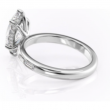 Inel de logodnă Alexandra din aur Alb 14kt cu moissanite tăietură marquise – Montură cu canal rafinată pentru profil înalt | Personalizează și configurează gratuit online [4]