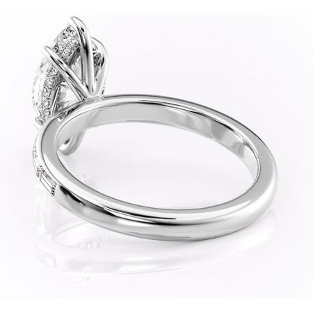 Inel de logodnă Alexandra din aur Alb 14kt cu moissanite tăietură marquise – Montură cu canal rafinată pentru profil înalt | Personalizează și configurează gratuit online [3]