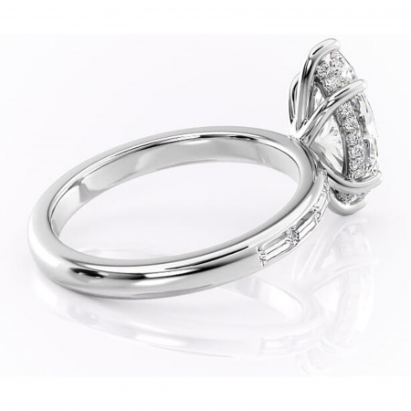 Inel de logodnă Alexandra din aur Alb 14kt cu moissanite tăietură marquise – Montură cu canal rafinată pentru profil înalt | Personalizează și configurează gratuit online [2]