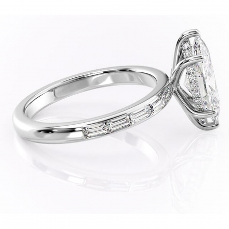 Inel de logodnă Alexandra din aur Alb 14kt cu moissanite tăietură marquise – Montură cu canal rafinată pentru profil înalt | Personalizează și configurează gratuit online [1]