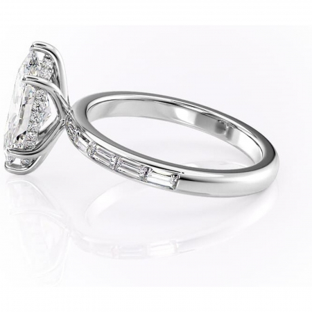 Inel de logodnă Alexandra din aur Alb 14kt cu moissanite tăietură marquise – Montură cu canal rafinată pentru profil înalt | Personalizează și configurează gratuit online [5]