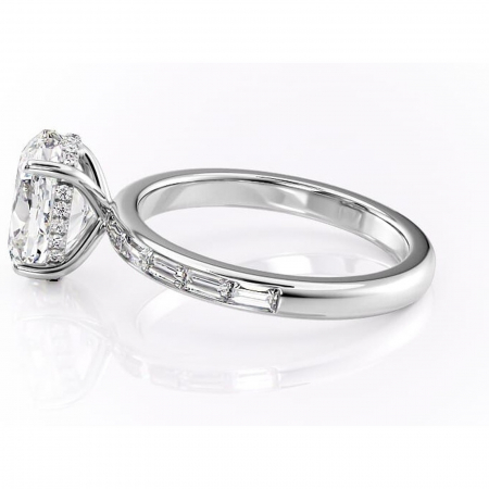 Inel de logodnă Alexandra din aur Alb 14kt cu moissanite tăietură ovală – Montură cu canal rafinată pentru profil înalt | Personalizează și configurează gratuit online [5]