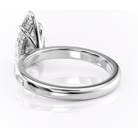 Inel de logodnă Alexandra din aur Alb 14kt cu moissanite tăietură pară – Montură cu canal rafinată pentru profil înalt | Personalizează și configurează gratuit online [3]