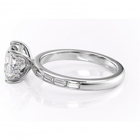 Inel de logodnă Alexandra din aur Alb 14kt cu moissanite tăietură princess – Montură cu canal rafinată pentru profil înalt | Personalizează și configurează gratuit online [5]