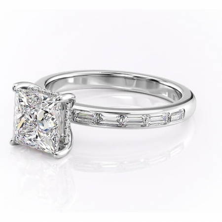 Inel de logodnă Alexandra din aur Alb 14kt cu moissanite tăietură princess – Montură cu canal rafinată pentru profil înalt | Personalizează și configurează gratuit online [6]