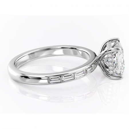 Inel de logodnă Alexandra din aur Alb 14kt cu moissanite tăietură princess – Montură cu canal rafinată pentru profil înalt | Personalizează și configurează gratuit online [1]