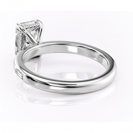 Inel de logodnă Alexandra din aur Alb 14kt cu moissanite tăietură radiantă – Montură cu canal rafinată pentru profil înalt | Personalizează și configurează gratuit online [3]