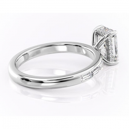 Inel de logodnă Alexandra din aur Alb 14kt cu moissanite tăietură radiantă – Montură cu canal rafinată pentru profil înalt | Personalizează și configurează gratuit online [2]