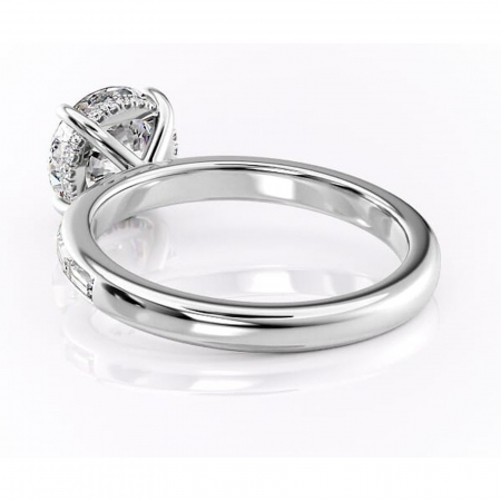 Inel de logodnă Alexandra din aur Alb 14kt cu moissanite tăietură rotundă – Montură cu canal rafinată pentru profil înalt | Personalizează și configurează gratuit online [3]