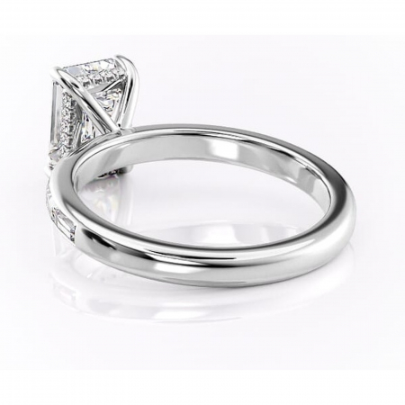 Inel de logodnă Alexandra din aur Alb 14kt cu moissanite tăietură smarald – Montură cu canal rafinată pentru profil înalt | Personalizează și configurează gratuit online [3]