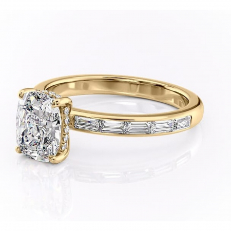 Inel de logodnă Alexandra din aur Galben 14kt cu moissanite tăietură asscher – Montură cu canal rafinată pentru profil înalt | Personalizează și configurează gratuit online [6]