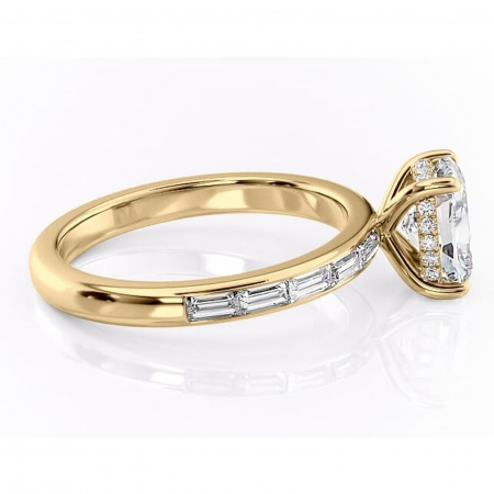Inel de logodnă Alexandra din aur Galben 14kt cu moissanite tăietură asscher – Montură cu canal rafinată pentru profil înalt | Personalizează și configurează gratuit online [1]