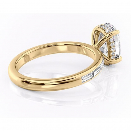 Inel de logodnă Alexandra din aur Galben 14kt cu moissanite tăietură ovală – Montură cu canal rafinată pentru profil înalt | Personalizează și configurează gratuit online [2]