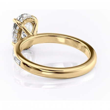 Inel de logodnă Alexandra din aur Galben 14kt cu moissanite tăietură ovală – Montură cu canal rafinată pentru profil înalt | Personalizează și configurează gratuit online [3]
