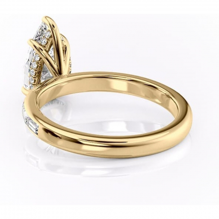 Inel de logodnă Alexandra din aur Galben 14kt cu moissanite tăietură pară – Montură cu canal rafinată pentru profil înalt | Personalizează și configurează gratuit online [3]