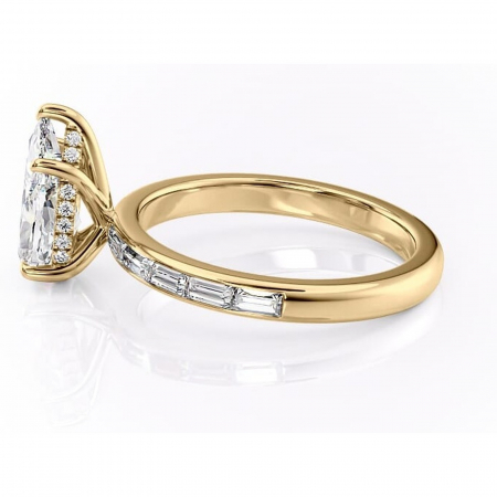 Inel de logodnă Alexandra din aur Galben 14kt cu moissanite tăietură pară – Montură cu canal rafinată pentru profil înalt | Personalizează și configurează gratuit online [5]