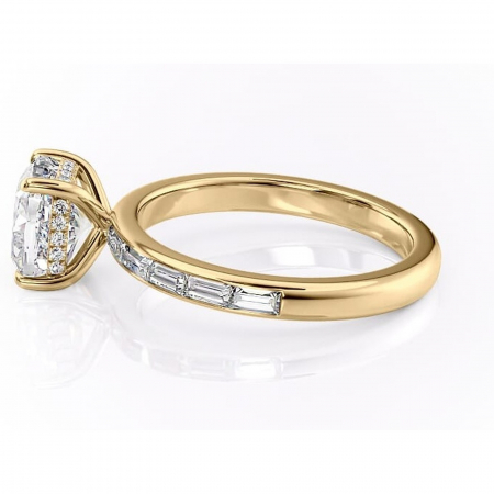 Inel de logodnă Alexandra din aur Galben 18kt cu moissanite tăietură pernă – Montură cu canal rafinată pentru profil înalt | Personalizează și configurează gratuit online [5]