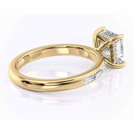 Inel de logodnă Alexandra din aur Galben 18kt cu moissanite tăietură princess – Montură cu canal rafinată pentru profil înalt | Personalizează și configurează gratuit online [2]
