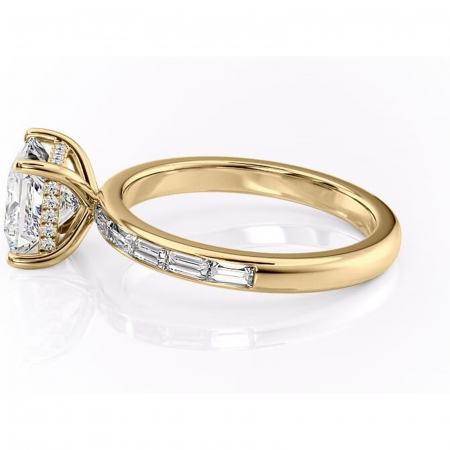 Inel de logodnă Alexandra din aur Galben 18kt cu moissanite tăietură princess – Montură cu canal rafinată pentru profil înalt | Personalizează și configurează gratuit online [5]