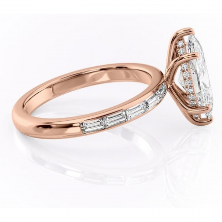 Inel de logodnă Alexandra din aur Rose 14kt cu moissanite tăietură marquise – Montură cu canal rafinată pentru profil înalt | Personalizează și configurează gratuit online [1]