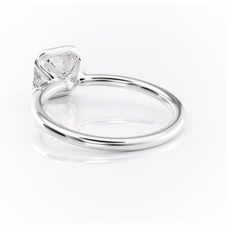 Inel de logodnă Alouette din aur Alb 14kt cu moissanite tăietură asscher – Solitar rafinată pentru profil mediu | Personalizează și configurează gratuit online [3]