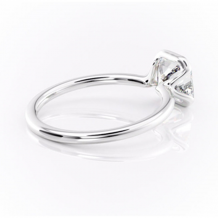 Inel de logodnă Alouette din aur Alb 14kt cu moissanite tăietură asscher – Solitar rafinată pentru profil mediu | Personalizează și configurează gratuit online [2]