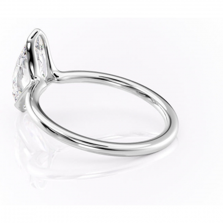 Inel de logodnă Alouette din aur Alb 14kt cu moissanite tăietură marquise – Solitar rafinată pentru profil mediu | Personalizează și configurează gratuit online [4]
