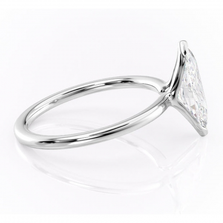 Inel de logodnă Alouette din aur Alb 14kt cu moissanite tăietură marquise – Solitar rafinată pentru profil mediu | Personalizează și configurează gratuit online [1]