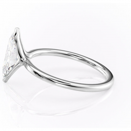 Inel de logodnă Alouette din aur Alb 14kt cu moissanite tăietură marquise – Solitar rafinată pentru profil mediu | Personalizează și configurează gratuit online [5]