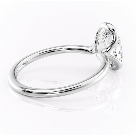 Inel de logodnă Alouette din aur Alb 14kt cu moissanite tăietură ovală – Solitar rafinată pentru profil mediu | Personalizează și configurează gratuit online [2]