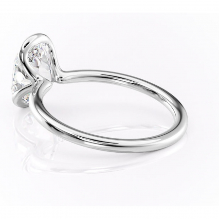 Inel de logodnă Alouette din aur Alb 14kt cu moissanite tăietură ovală – Solitar rafinată pentru profil mediu | Personalizează și configurează gratuit online [4]