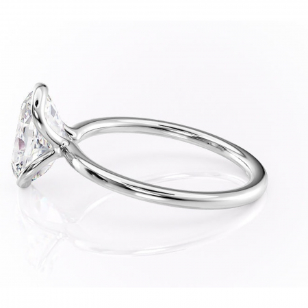 Inel de logodnă Alouette din aur Alb 14kt cu moissanite tăietură ovală – Solitar rafinată pentru profil mediu | Personalizează și configurează gratuit online [5]