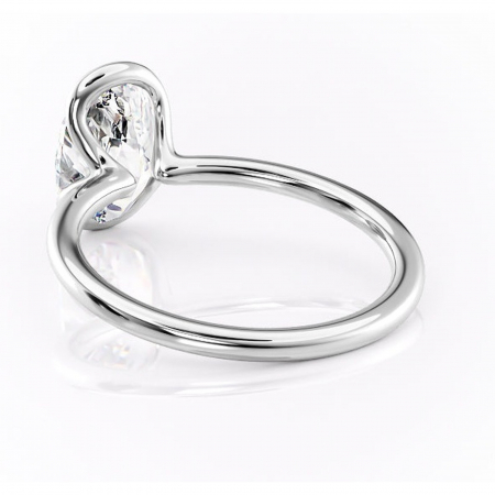 Inel de logodnă Alouette din aur Alb 14kt cu moissanite tăietură ovală – Solitar rafinată pentru profil mediu | Personalizează și configurează gratuit online [3]