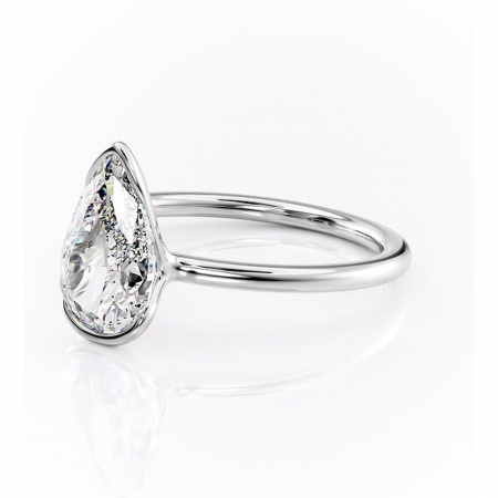Inel de logodnă Alouette din aur Alb 14kt cu moissanite tăietură pară – Solitar rafinată pentru profil mediu | Personalizează și configurează gratuit online [6]