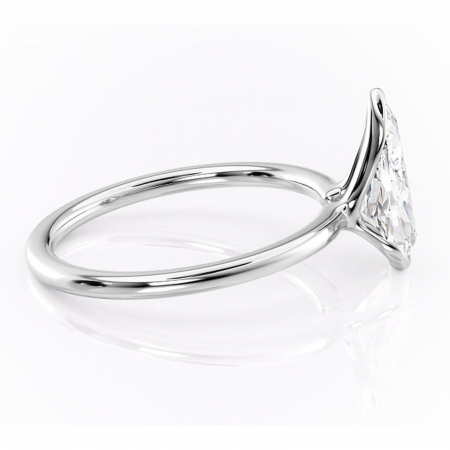Inel de logodnă Alouette din aur Alb 14kt cu moissanite tăietură pară – Solitar rafinată pentru profil mediu | Personalizează și configurează gratuit online [1]