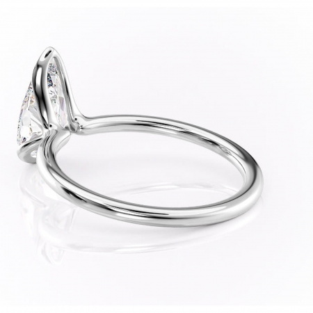 Inel de logodnă Alouette din aur Alb 14kt cu moissanite tăietură pară – Solitar rafinată pentru profil mediu | Personalizează și configurează gratuit online [4]