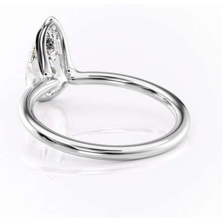 Inel de logodnă Alouette din aur Alb 14kt cu moissanite tăietură pară – Solitar rafinată pentru profil mediu | Personalizează și configurează gratuit online [3]