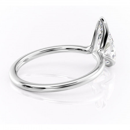 Inel de logodnă Alouette din aur Alb 14kt cu moissanite tăietură pară – Solitar rafinată pentru profil mediu | Personalizează și configurează gratuit online [2]