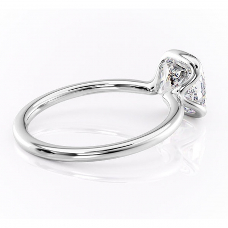 Inel de logodnă Alouette din aur Alb 14kt cu moissanite tăietură pernă – Solitar rafinată pentru profil mediu | Personalizează și configurează gratuit online [2]