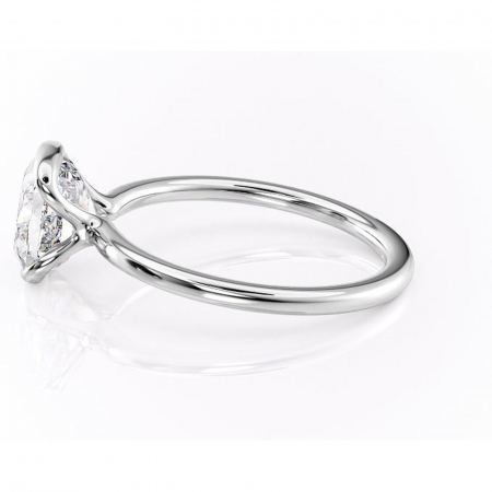 Inel de logodnă Alouette din aur Alb 14kt cu moissanite tăietură pernă – Solitar rafinată pentru profil mediu | Personalizează și configurează gratuit online [5]